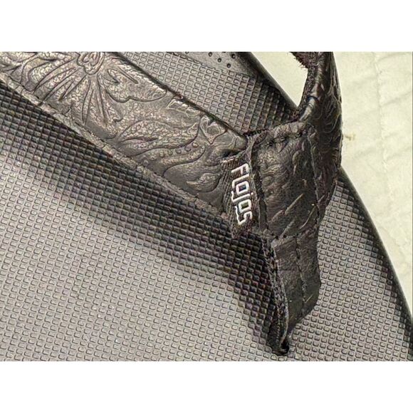 NWT Flojos Black Artisan flip flops - 10 - Picture 6 of 6